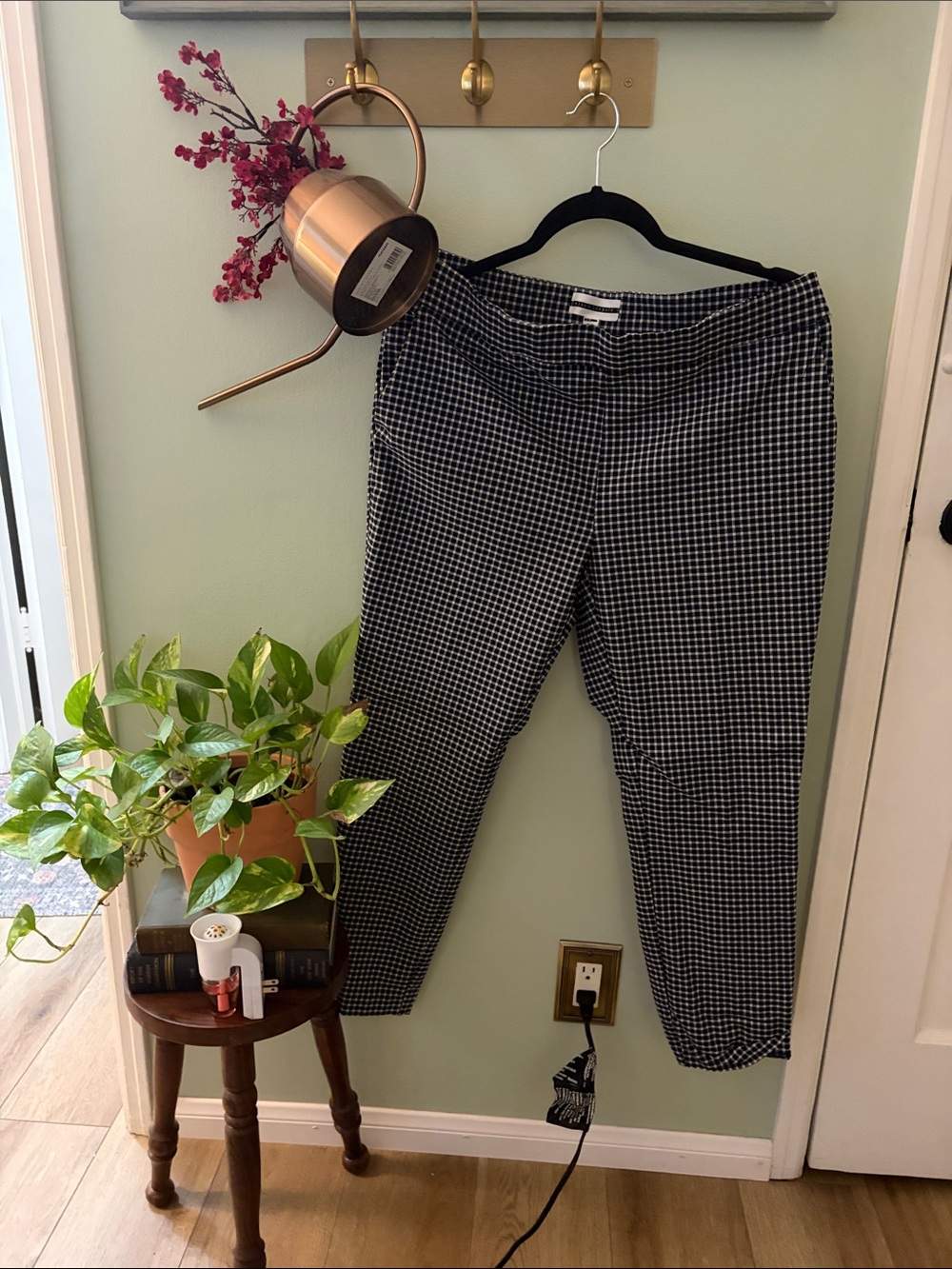 Jules & Leopold Black and White Gingham Ankle Pants